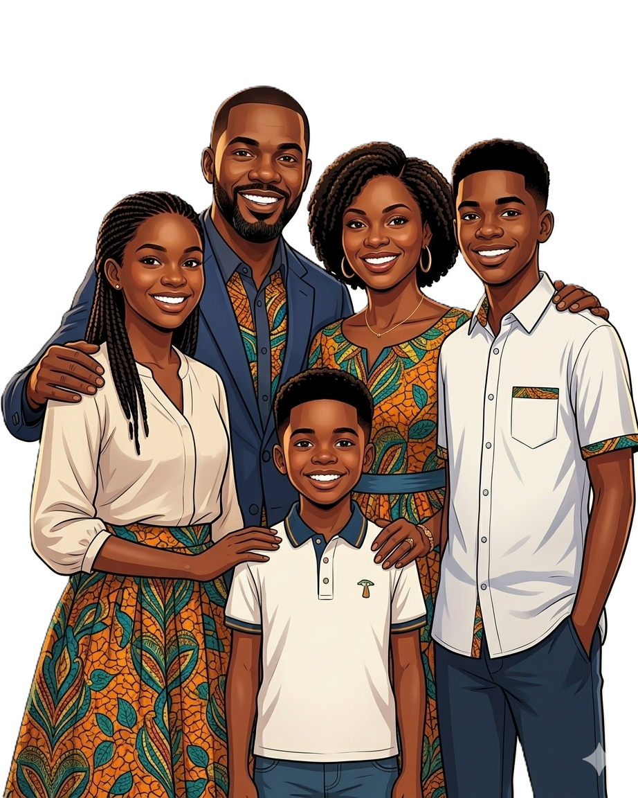 Illustration of a happy family